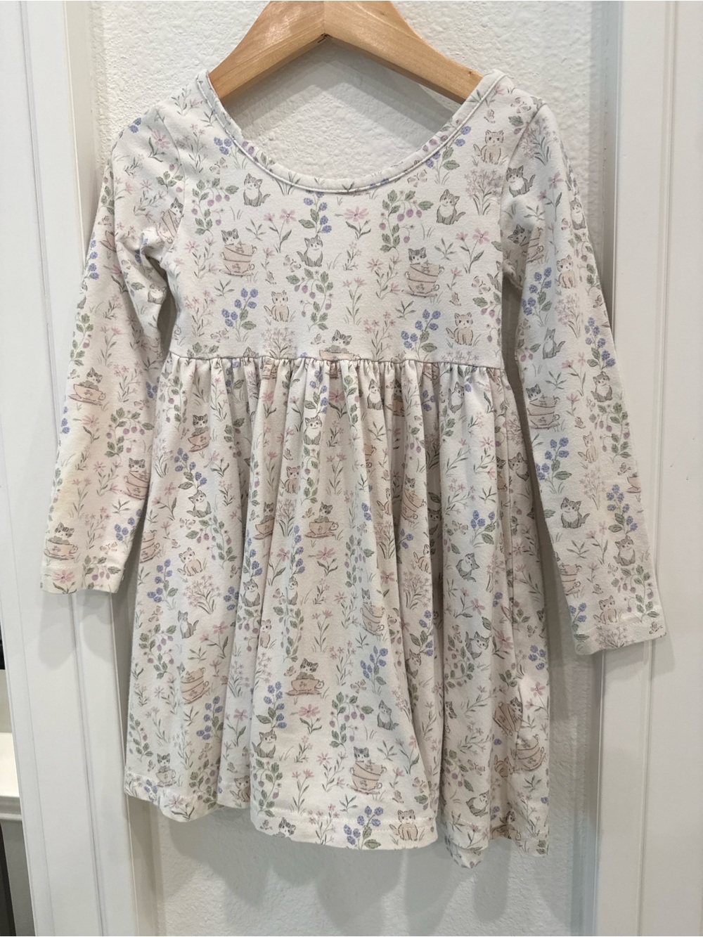 Jamie Kay Organic Cotton Kitten Floral Long Sleeve Dress 3Y